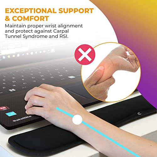 4pc Wrist Rests for Keyboard and Mouse Pad Set - Memory Foam Cushion, Black - Ergonomic Wrists Hand Arm Rest Support for Laptop Computer Desk and Gaming - Carpal Tunnel Syndrome Relief - style: Original