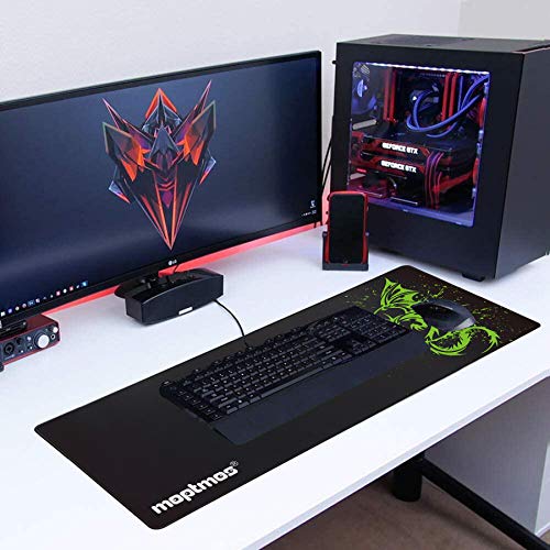 Large Mouse Pad Extended Speed Gaming Mouse Pad Fly Dragon Mouse Pad Gamer Office Computer Mouse Mat (A-Green) - color: A-Green