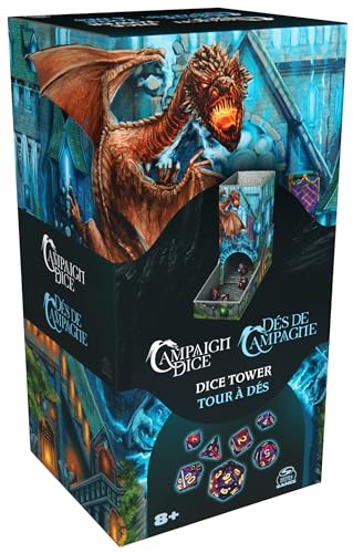 Campaign Dice Tower, Portable 7 Polyhedral Dice Role-Playing Board Games DND Dungeons Dragons MTG Magic The Gathering, for Adults & Kids Ages 8 and up - color: Campaign Dice Tower