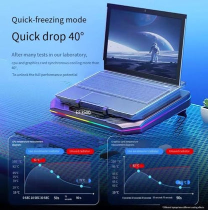 Cooling Pad for Asus ROG Strix Scar 18 Gaming Laptop Cooler with Powerful Turbo Cooling Fan Can Fast Cooling CPU+GPU 40°C, Variable Speed,6 RGB Light