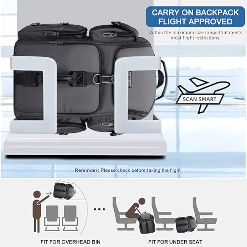 WITZMAN Travel Backpack for Men Carry-on Laptop Backpack | Nylon Luggage Bag Fits 16 Inch for Airline Approved,Multi Pocket, For Traveling,Casual,Commuting, B744 Silvery Grey - color: Upgrade Silvery Grey