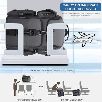 WITZMAN Travel Backpack for Men Carry-on Laptop Backpack | Nylon Luggage Bag Fits 16 Inch for Airline Approved,Multi Pocket, For Traveling,Casual,Commuting, B744 Silvery Grey - color: Upgrade Silvery Grey