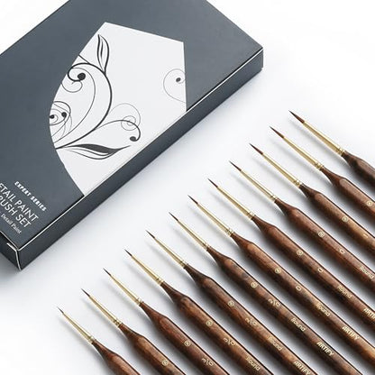 Artify Miniature Paint Brushes Set, 12pcs Fine Detail Brushes with Repeated Sizes, Precision Brushes for Miniature Painting, Models, Figurines & Crafts - color: 12pcs
