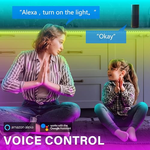 GUPUP WiFi Led Lights 50 ft, Smart App Controlled Led Strip Lights, Compatible with Alexa and Google Assistant Devices, Voice Control,Music Sync,Color Changing Tape Lighting | Compatible with Alexa and Google Assistant Devices, Voice Control,Music Sync,Co