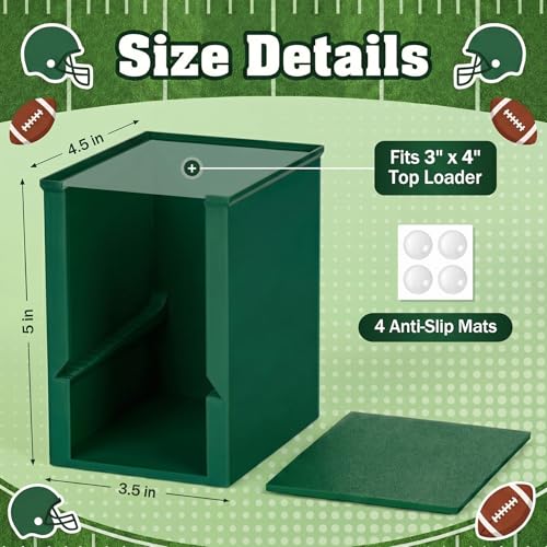 Toploader Dispenser & Penny Sleeve Holder - Dual Compartment Holds 250 Penny Sleeves & up to 50 Top Loaders, Stackable Card Storage Box with Dustproof Lid (Green) - color: Green