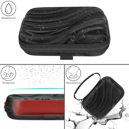 TOCCOOL Handheld Game Console Carrying Case, Protective Travel Retro Mini Game Console Box for Charging Cable, Earphones, Batteries, and Accessories (Black) - color: Black