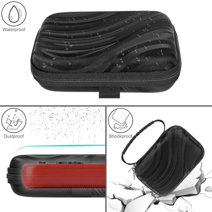 TOCCOOL Handheld Game Console Carrying Case, Protective Travel Retro Mini Game Console Box for Charging Cable, Earphones, Batteries, and Accessories (Black) - color: Black