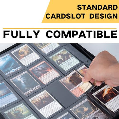 1000+ Pockets Trading Card Binder, 16-Pocket Card Ablum Compatible with MTG,Sports Cards & Other Standard Size Trading Cards (Black) - color: Black