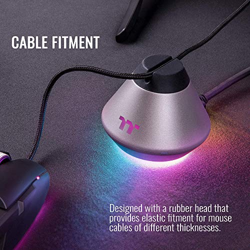 Thermaltake Argent MB1 RGB 16.8 Million RGB Color Software Enabled Mouse Bungee, Altra-Compact and Non-Slip Rubber Base. GEA-MB1-MSBSIL-01
