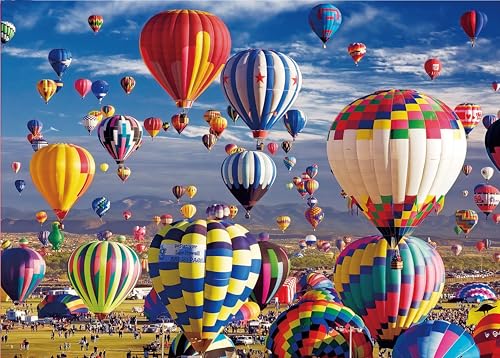 Jigsaw Puzzles for Adults 1000 Pieces, Hot Air Balloon Puzzle, Impossible Difficult Hard Fun 1000 Piece Jigsaw Puzzles for Adults 27" x 20" - color: Hot Air Balloon