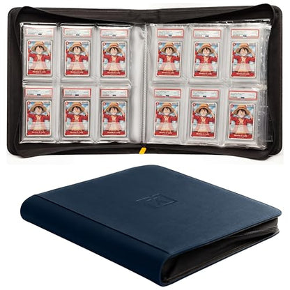 X PRO Graded Card Binder - Holds 60 Graded Slabs, Suitable for PSA and CGC Slabs | 6 Pocket Slab Binder Design | Ringless PSA Slab Binder | PSA Slab Case (Midnight Blue) - color: Midnight Blue