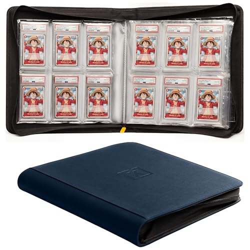 X PRO Graded Card Binder - Holds 60 Graded Slabs, Suitable for PSA and CGC Slabs | 6 Pocket Slab Binder Design | Ringless PSA Slab Binder | PSA Slab Case (Midnight Blue) - color: Midnight Blue