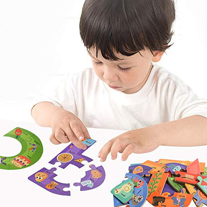 Wooden Jumbo Alphabet ABC Letter Toddler Puzzles Color Shape Animals Recognition Montessori STEM Jigsaw Preschool Learning Educational Toy for Kids 3 4 5 Years Old Boys Girls - style: Alphabet