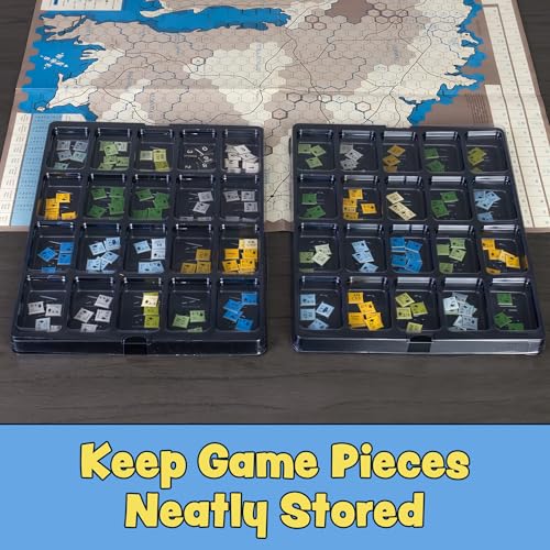 Game Piece Counter Trays (5-Pack); War Game and Board Game Storage Sorting Organizers, Playthos Collection