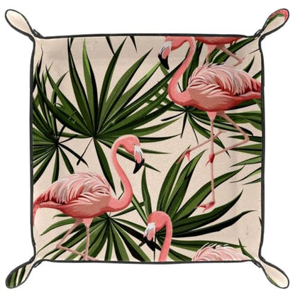 Leaf Flamingo Dice Tray Dice Rolling Tray Folding Dice Holder for Dice Games, Like RPG, DND and Other Table Games - color: Multi 16