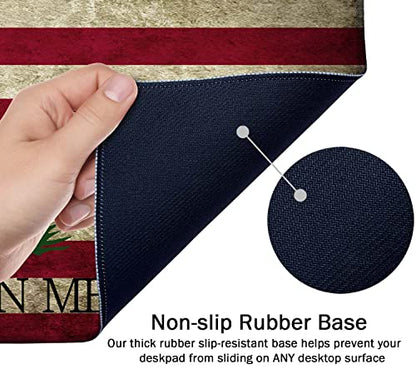 SSOIU Desk Mat,Large Mouse Pad 35.5" x 15.7" XXL Extended Gaming Mouse Pad Mat with Non-Slip Base Stitched Edge Mousepad for Computer,Office,Keyboard and Laptop - Don't Tread On Me American US Flag - color: Don't Tread on Me