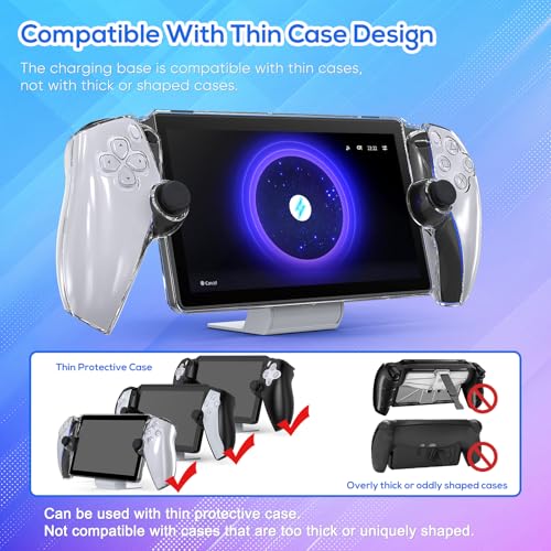 Magnetic Portable Charging Stand for PlayStation Portal, Case-Friendly Charging Dock Station for PS Portal with USB-C Cable, Folding Charger for PS5 Portal Handheld PS Remote Player Accessories