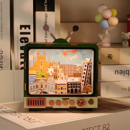 Travels to Venice 3D Wooden Puzzle with LED Lights, DIY Craft Model Kit for Adults & Kids, Creative Building Set and Unique Home Decor Gift for Travel Lovers - style: Travels to Venice