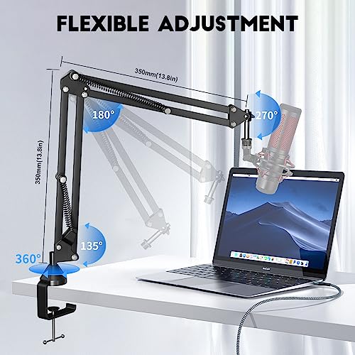 Microphone Arm,Aokeo AK-35 Microphone Desk Stand-Microphone Suspension Boom Scissor Arm Stand For Blue Yeti,Blue Snowball iCE,QuadCast,Elgato - color: AK-35