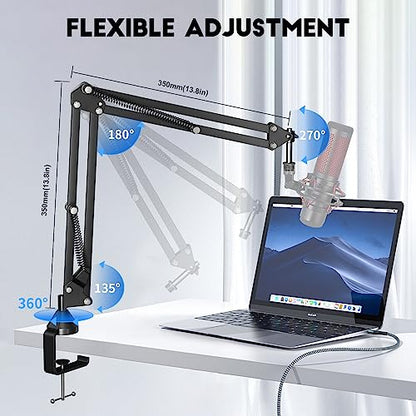 Microphone Arm,Aokeo AK-35 Microphone Desk Stand-Microphone Suspension Boom Scissor Arm Stand For Blue Yeti,Blue Snowball iCE,QuadCast,Elgato - color: AK-35