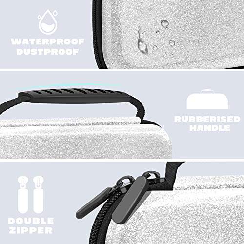 Homicozy Glitter Carrying Compatible with Nintendo Switch OLED & Switch Console, Silver Protective Hard Travel Shell Pouch for Nintendo Switch Console/Accessories, Gaming Case for Girls - color: Silver