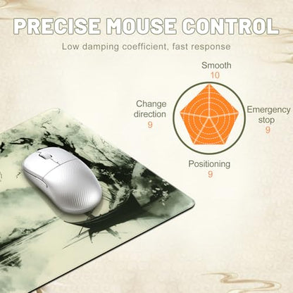 Glass Mousepad, Hard Surface Gaming Mouse Pads, Mousepad Gaming, Glasspad - color: Japanese Ink Painting 1
