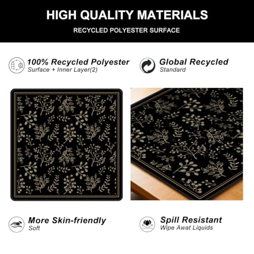 Mahjong Mat for Table, 31.5" x 31.5" Noise Reduction Non Slip Waterproof Mah Jong Table Mat with Carrying Bag, Suitable for Mahjong, Poker, Board Games, Dominoes, and Card Games - color: Golden Flowers