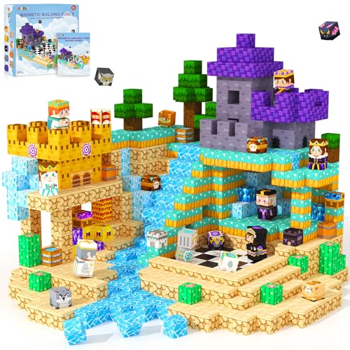 200PCS Magnetic Blocks Board Games Chess Set, Magnetic Tiles Building Blocks Kids Classroom Must Haves Montessori Education Sensory Magnet Cubes Toys, Toddler Birthday Gift for 3+ Year Old Boys Girls - color: Color-7