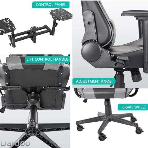 Dardoo Flight Simulator Cockpit with Gray Seats, fit for Thrustmaster HOTAS Warthog/G Saitek/Airbus Stick and Throttle/A10C Rocker, Multi-Scene Applications, ExcludingThrottle, Joystick and Pedal