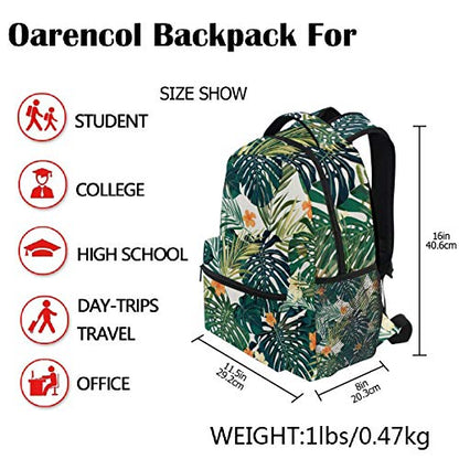Tropicalsummer Hawaiian Flower Palm Leaves Orange Floral Backpacks Bookbags Daypack Travel School College Bag for Womens Mens Boys - color: Multi Pattern 19