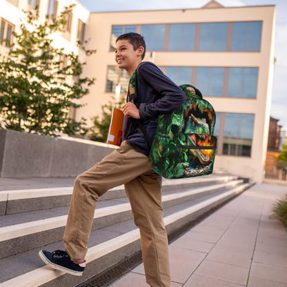 School Backpack for Boys- Dinosaur Backpacks Boys Backpack for Kids Children Teens Elementary Middle School - Students Bookbag Ages 6-18, Dinosaur Bookbag Travel Back Pack - color: Dinosaur