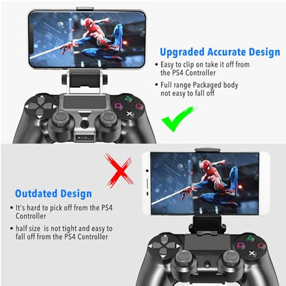 Newcos Game Controller Holder, Joso Angle View Adjustable Android Smart Phone Mount Bracket Storage Holder for Sony PS4 Dualshock 4 Controller Gamepad with OTG Data Cable