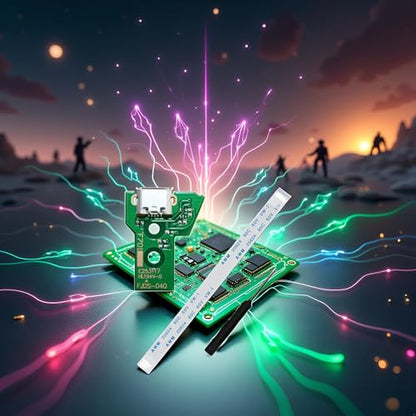 1 Set Green Micro USB Charging Port Socket Board with Flex Ribbon Cable Screwdriver for PS4 Controller Board JDS-040 JDS 040 Version,Accessories,4 Controllers Video Games