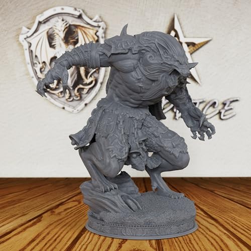 AUSPDICE Terrifying 28mm Unpainted Werewolf Figure - Customizable Fantasy Miniature for DND & Horror Tabletop RPG Campaigns - Monster Model for Painting & Gaming-AS162