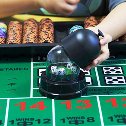 Automatic Lucky Dice Roller Cup Set with 5 Dices for Family Friends Party Games EK1883 (Pack of 2) - size: Medium (Pack of 2)