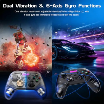 Joso Game Controller with Phone Mount, Play on iPhone/iPad/Android/PS4/PC/Switch with Hall Effect Joysticks/Hall Triggers, Supports Wired Controller with 1000Hz Polling Rate/Cloud Gaming/Streaming - color: White