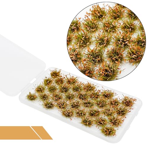 Cayway Miniature Grass Cluster, Static Grass Tuft Model Vegetation Groups for DIY Model Train Landscape Railroad Scenery Grass Tufts Flower (Yellow and Green) - color: Yellow and Green