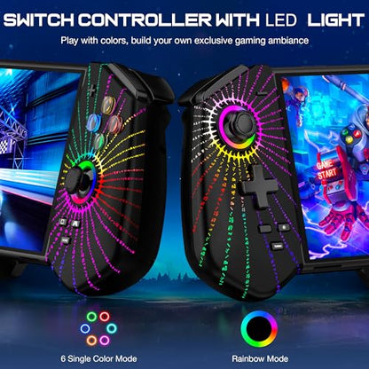 KICKDOT Switch Controller with Hall Joystick for Nintendo Switch/OLED, One-Piece Wired Switch Pro Control with Turbo/4 Game Slot/Vibration, Handheld Joypad Controller for Nintendo Switch Controller