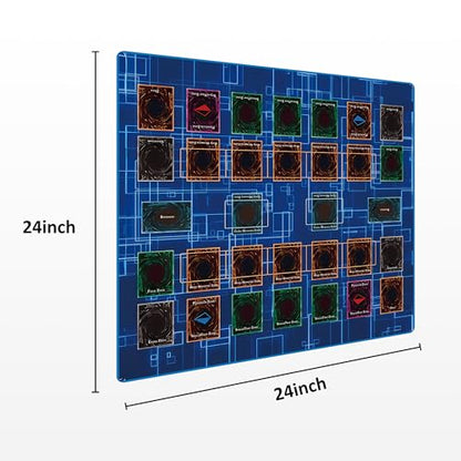 for Yugioh Playmat, 2-Player, Limited Edition Rare Dice and Free Storage Bag Master Rule Duel Field Zones, Large Card Game Mat (Basic2) - color: Basic2