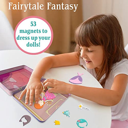 Hapinest Magnetic Dress-Up Dolls for Girls Pretend Play Set, A Fairytale Fantasy Dress Up Toy and Game for Ages 4, 5, 6, and 7 Years Old