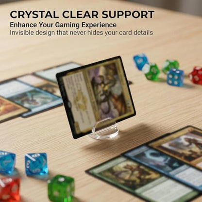 MAQIHAN Card Stands for Display - 30 Pack Translucent Place Card Holders Card Stands Acrylic Plastic Game Card Holders for Parties, Conferences, Weddings, Table Number Stand