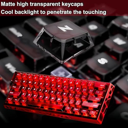 MADLIONS MAD 60HE Mechanical Gaming Keyboard Wired, Magnetic Switch Keyboards Rapid Trigger 8000Hz, Aluminum Keyboard RGB Backlit for PC Laptop - color: translucent red