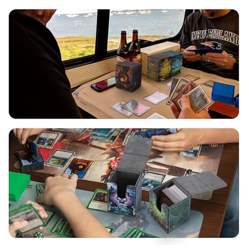 Card Deck Box for MTG Card Storage Box Holds 100 Plus Single Sleeved Cards with Trading Cards Games TCG Yugioh etc. (Light Blue) - color: Light Blue