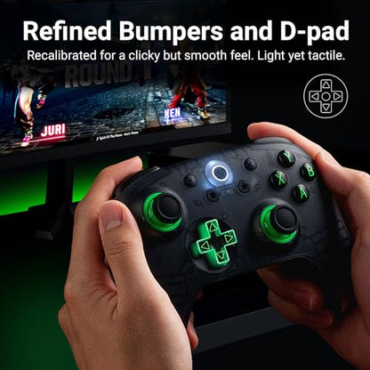 AKNES 8BitDo Ultimate 2C Wireless 2.4G Controller for Windows PC & Android | Gamepad with Hall Effect Joysticks and Hall Triggers, 1000Hz Polling Rate, Remappable L4/R4 Bumpers (Transparent Black) - color: Transparent Black