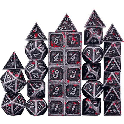 Extended Metal Dice RPG Set | 31 Piece Polyhedral Dice for DND5E Tabletop Role Playing Adventure Games (Iron Red) - color: Iron Red