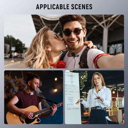 NEEWER 2 Pack Lavalier Lapel Microphone Compatible with DJI Wireless Mic Transmitters Rode Wireless GO II 2, Omnidirectional Condenser Wired Clip On Lav Mics for Stage YouTube Live Streaming, CM5 | Compatible with DJI Wireless Mic Transmitters Rode GO II