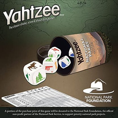 YAHTZEE National Parks Travel Edition | Classic Yahtzee Dice Game with a National Parks Theme | Perfect Travel Game for Families | Celebrate US National Parks Service | lawn-game-equipment
