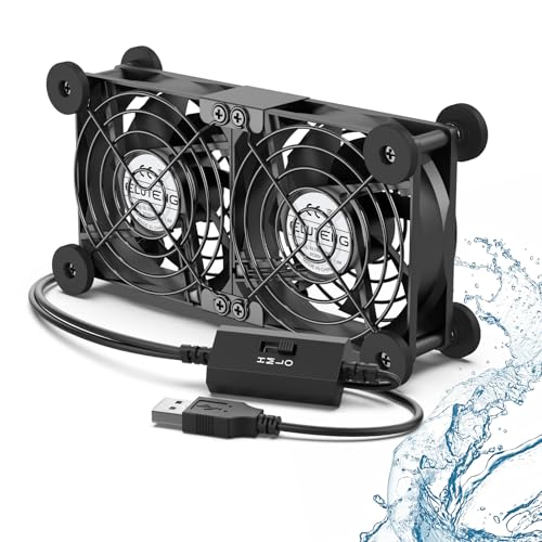 ELUTENG Dual Cooling Fan Whisper Quiet 80mm USB Fan 3 Adjustable High Speed | Computer Fans, USB Port Heatsink Fans Compatible for PS4, PS5, Router, Laptop, PC, Xbox Cooling Electronics - size: 80mm