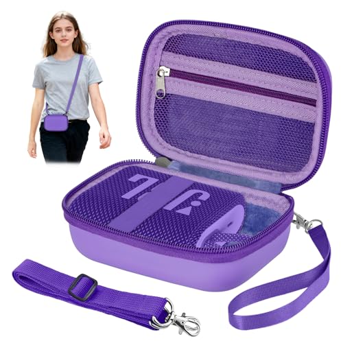 Portable Hard EVA Case for JBL Go 3, 3 Eco and Go 4, Waterproof & Shockproof Bluetooth Speaker Case with 63'' Adjustable Strap, Travel Carrying Cases for Outdoor, Camping or Beach - Purple - color: Purple
