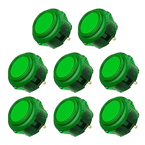 Qanba Gravity KS Mechanical Shafts Silent Pushbutton 30mm Snap-in (Boxed (Clear Green D05(8 pcs) - color: Clear Green D05(8 pcs）